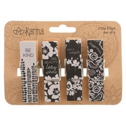 Chip Clips - Black Floral